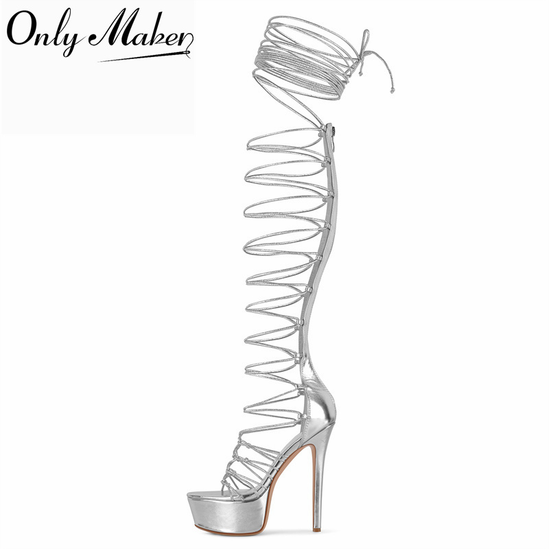 Onlymaker Sliver Peep Toe Lace - огляд і ціна Sandal Strappy Heeled