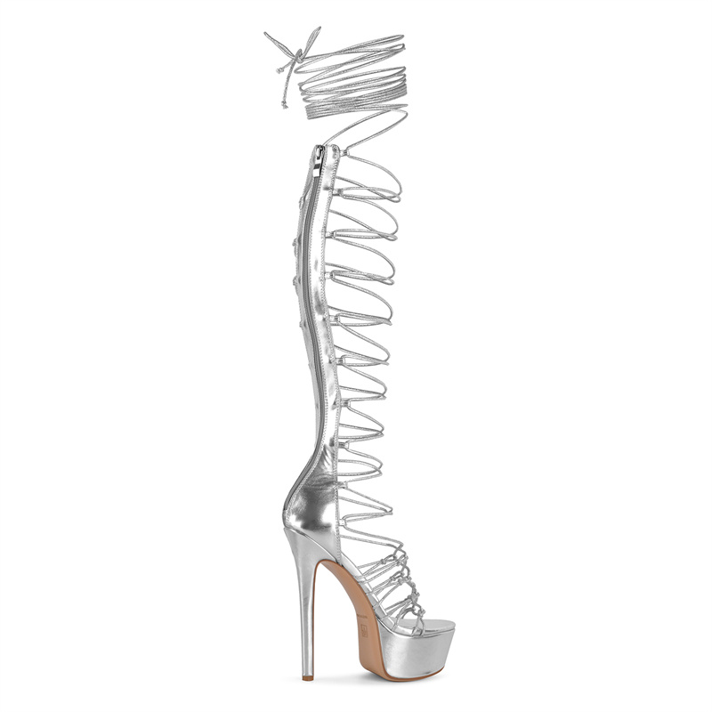 Onlymaker Sliver Peep Toe Lace - огляд і ціна Sandal Strappy Heeled