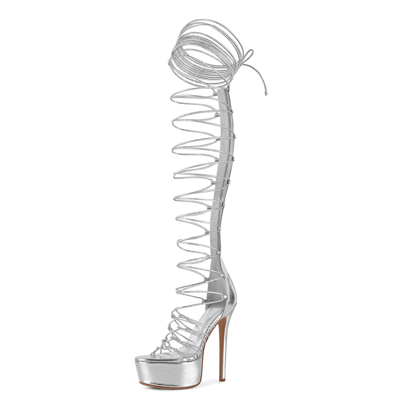 Onlymaker Sliver Peep Toe Lace - огляд і ціна Sandal Strappy Heeled